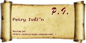Petry Iván névjegykártya