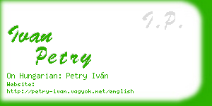 ivan petry business card